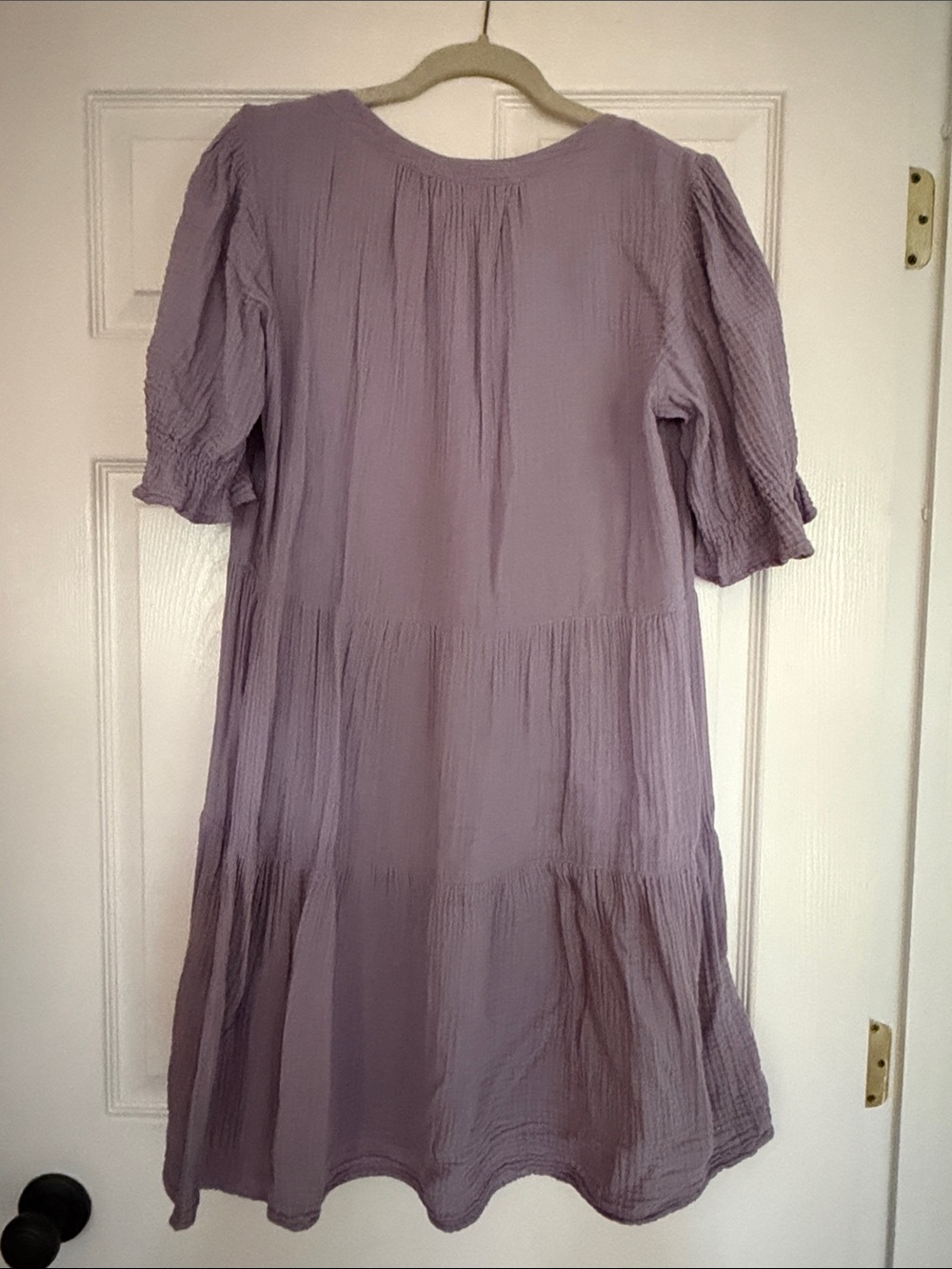 Velvet by Graham and Spencer Lavender Tiered V-Neck Women's Dress - Picture 4 of 4
